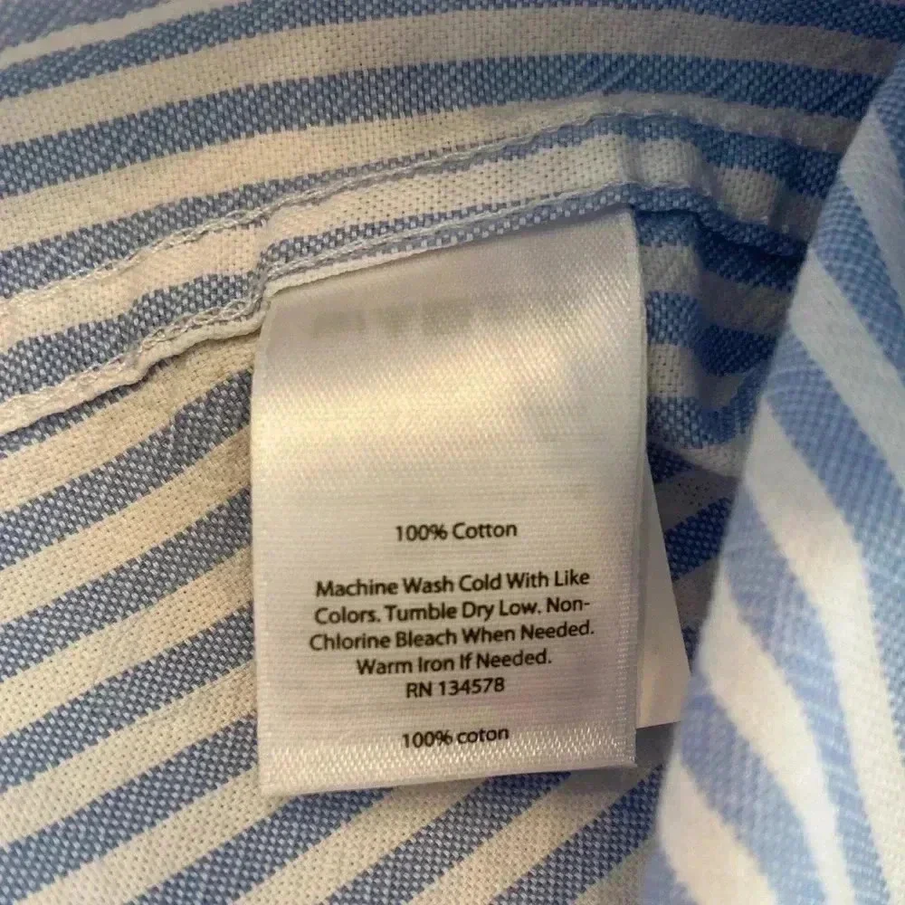 Vineyard Vines Stripe Button Down Shirt Women’s 0 Blue And White